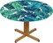 Tropical Palm Leaves Tablecloth Elastic Edge Fitted Table Cloth Waterproof Polyester Hawaiian Green Leaf Round Table Cover
